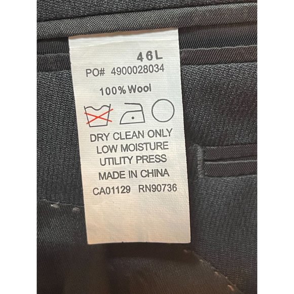 Dkny Mens Blazer Suit Jacket 100% Wool Single Breasted Long Sleeve Blue Size 46L - Picture 5 of 7